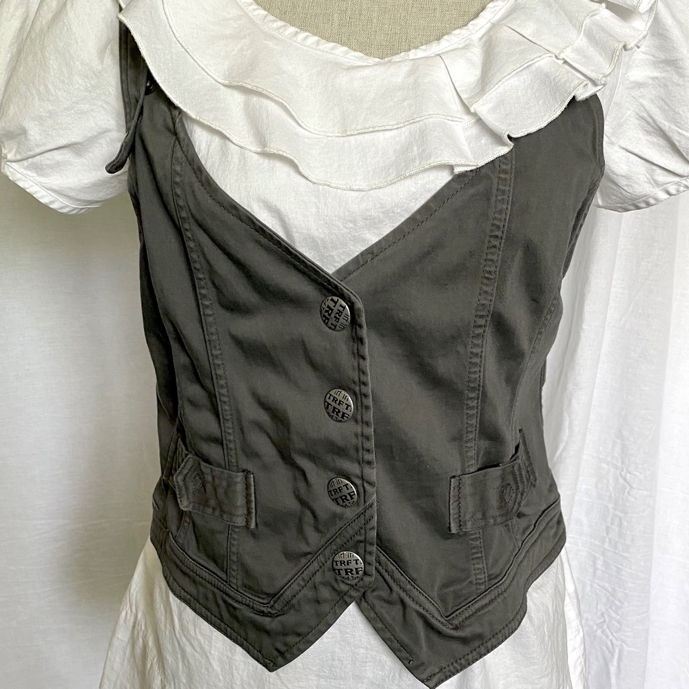 Sz L Dark Grey Cotton Vest
